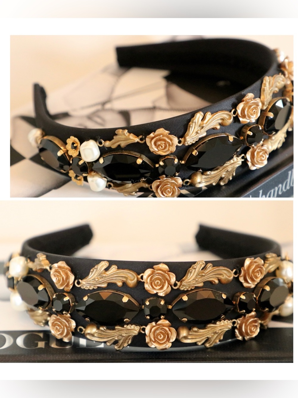 DOLCE & GABBANA Pearl Rose Embellished Headband - Picture 12 of 16